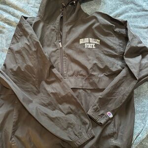 Champion Black Windbreaker with Grand Valley State Logo